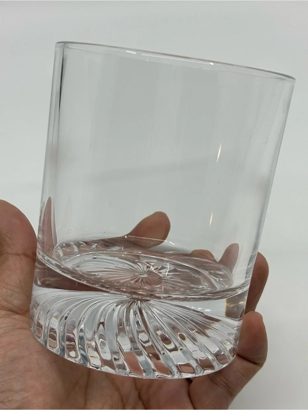 KITNATS Hand Blown Double Walled Old Fashioned Crystal Whiskey Tumbler